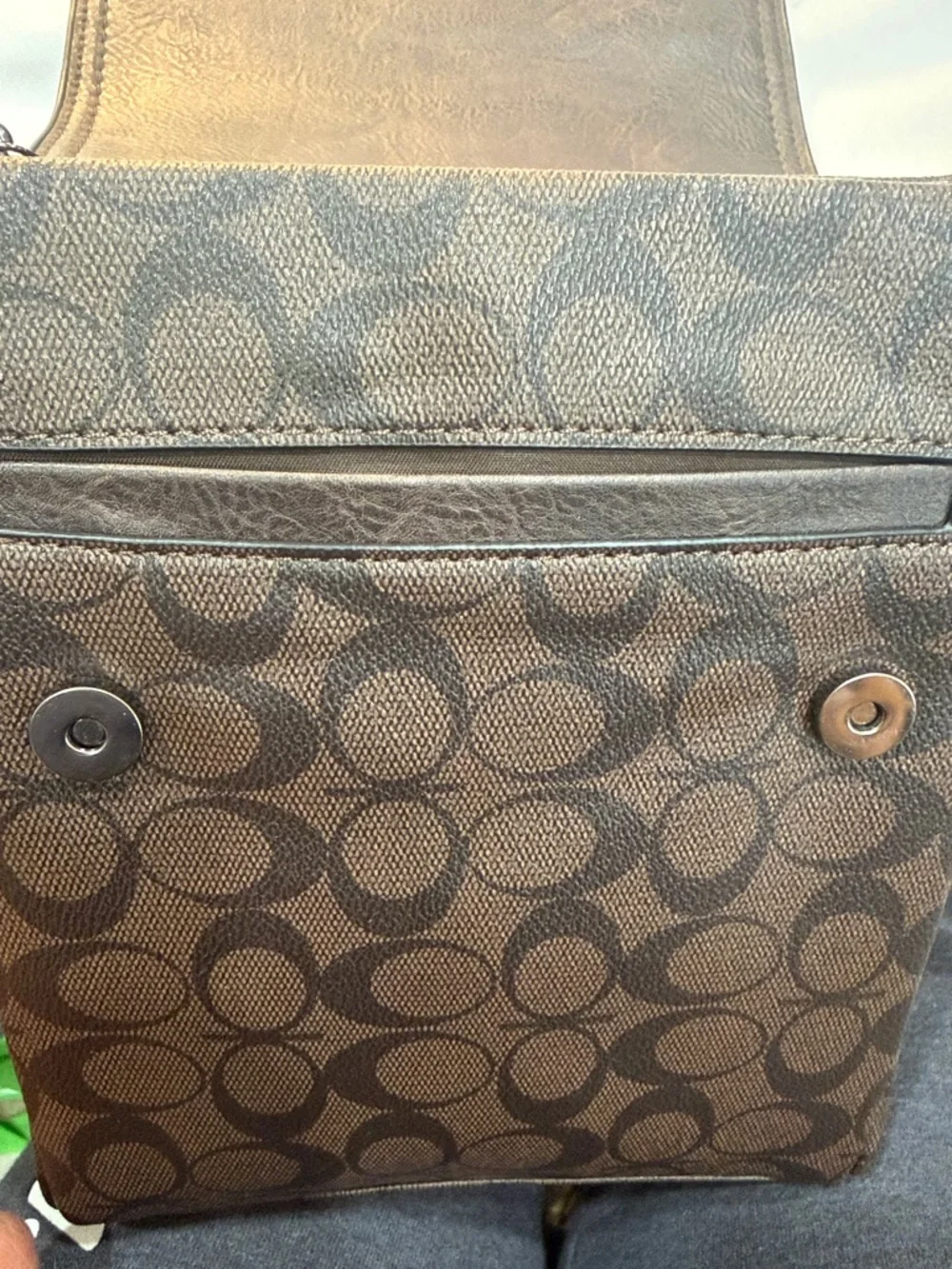 Brown‎ Signature Messenger Crossbody Bag